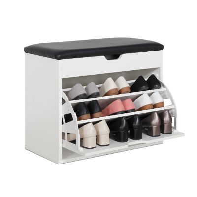 HAWEA Shoe Rack Wooden Storage Cabinet 3 Layer - WHITE
