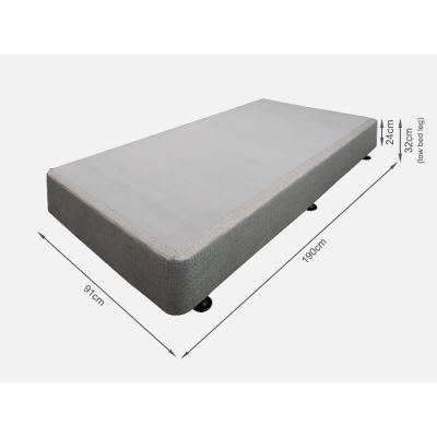 VINSON Fabric Single Bed with Luxury Latex Mattress - GREY