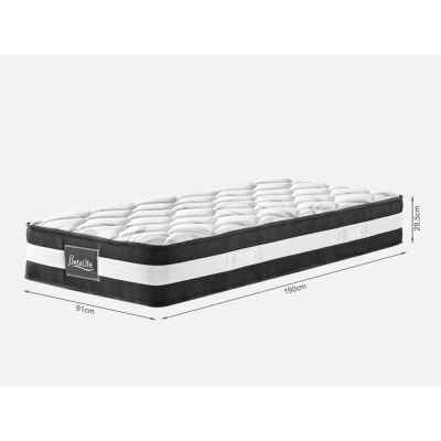 VINSON Fabric Single Bed with Ultra Comfort Mattress - GREY