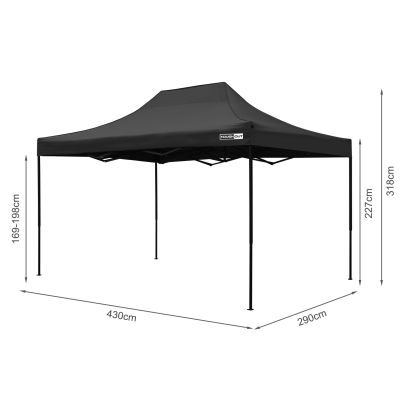 Toughout Breeze Gazebo 3 x 4.5m - Black