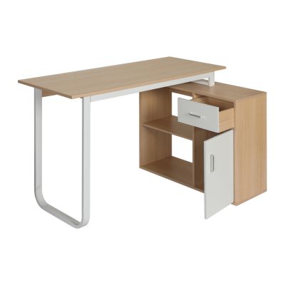 Yates 120cm Computer Desk with Right Cabinet - Oak