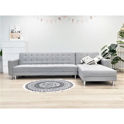 Minnesota 5 Seater Sofa Bed Futon with Chaise - Grey