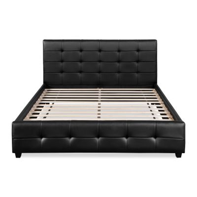 Augusta Queen PU Bed Frame - Black