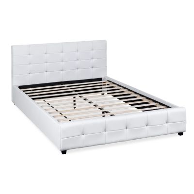 AUGUSTA King PU Bed - WHITE