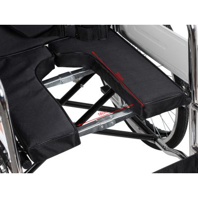 Self-Propelled Wheelchair with Toilet - Black