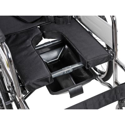 Self-Propelled Wheelchair with Toilet - Black
