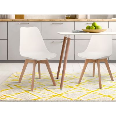 Evelyn Dining Chair Padded - Set of 2 - White