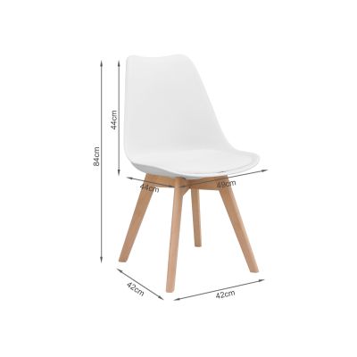 Evelyn Dining Chair Padded - Set of 2 - White
