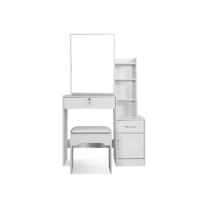 Magnolia Sliding Door Mirror Dressing Table Set 2pcs - White
