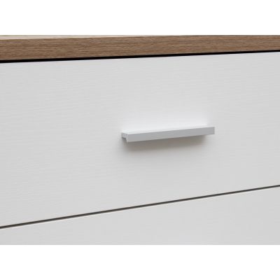 Bram Tallboy 5 Drawer Chest Dresser - Oak + White