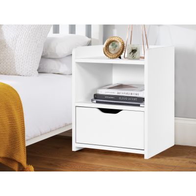 Knox Bedside Table Nightstand - White