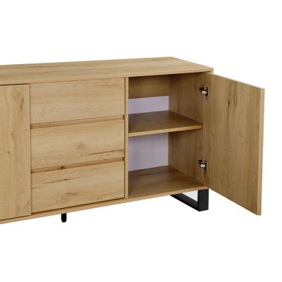 Frohna Sideboard Buffet Table with 3 Drawers - Oak