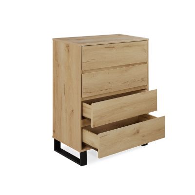 Frohna Tallboy 4 Drawer Chest Dresser - Oak