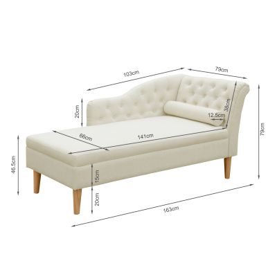 Florence Chaise Lounge Sofa - Beige