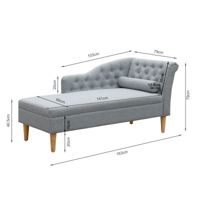 Florence Chaise Lounge Sofa - Grey