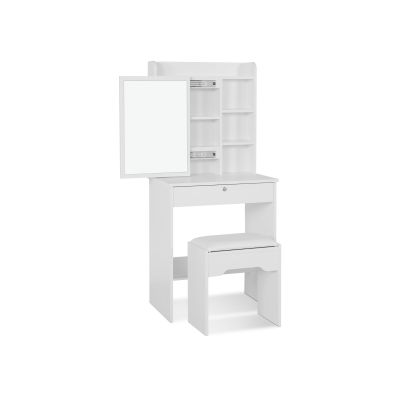 CYCLAMEN Dressing Table with Drawers Set 2PCS - WHITE