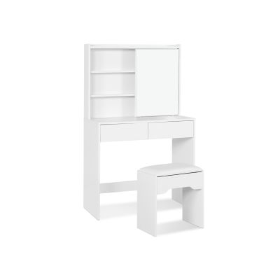 CROCUS Dressing Table with Drawers Set 2PCS - WHITE
