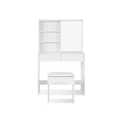 CROCUS Dressing Table with Drawers Set 2PCS - WHITE