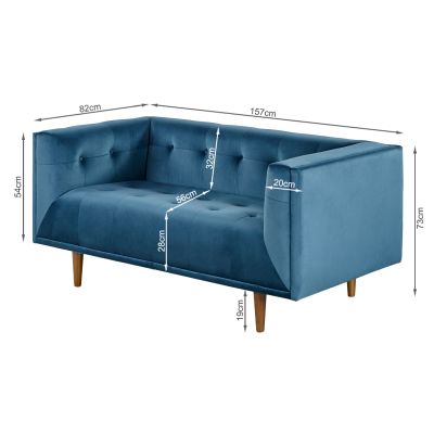 Manarola 2 Seater Sofa - Blue