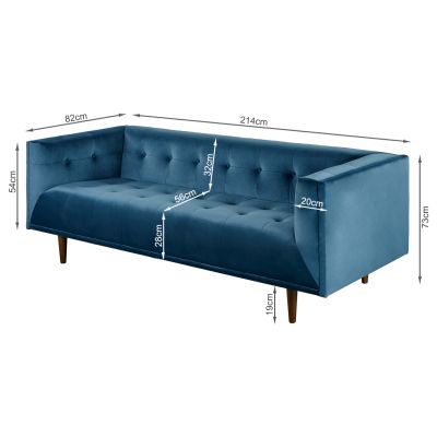 Manarola 3 Seater Sofa - Blue