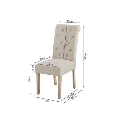 Zoey Upholstered Dining Chair - Set of 2 - Beige