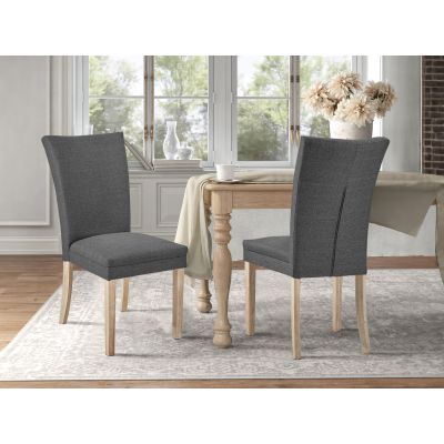 Grace Upholstered Dining Chair - Set of 2 - Dark Grey