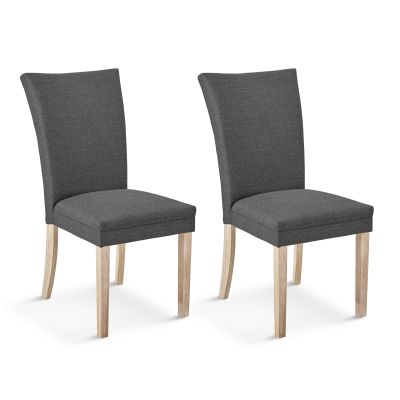 Grace Upholstered Dining Chair - Set of 2 - Dark Grey