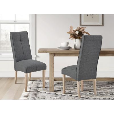 Gianna Upholstered Dining Chair - Set of 2 - Dark Grey