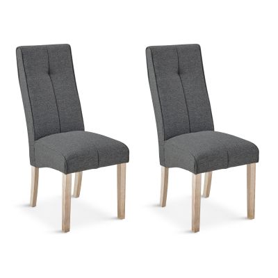Gianna Upholstered Dining Chair - Set of 2 - Dark Grey