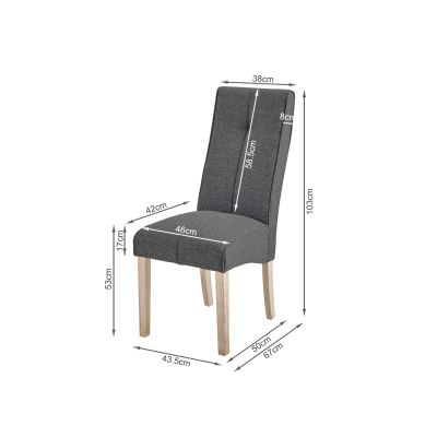 Gianna Upholstered Dining Chair - Set of 2 - Dark Grey