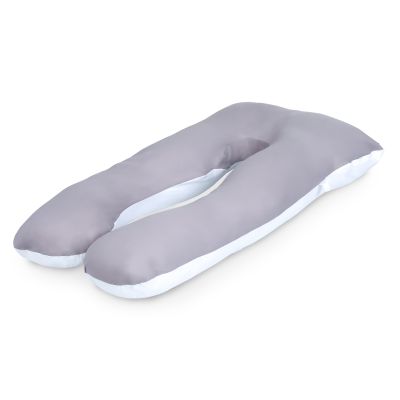 Pregnancy Maternity U-Shape Pillow - GREY + WHITE