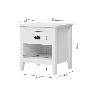 Congo Bedside Table - White
