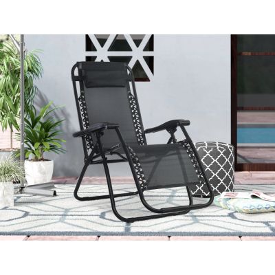Outdoor Camping Chair Sun Lounger - Black