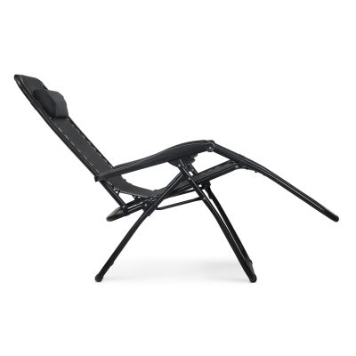 Outdoor Camping Chair Sun Lounger - Black