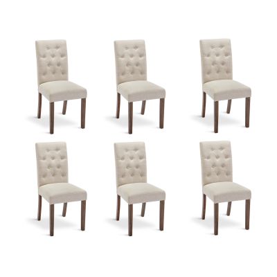Lucia 6 Piece Upholstered Dining Chair - Beige
