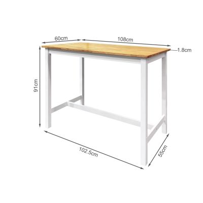 Avon 4 Seater Bar Table - Oak + White