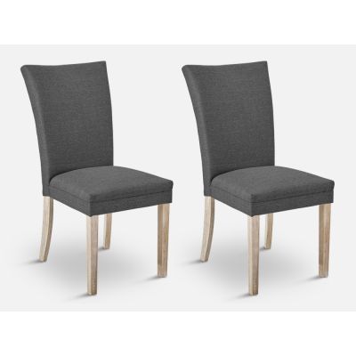 GRACE 2PCS Upholstered Dining Chair - DARK GREY