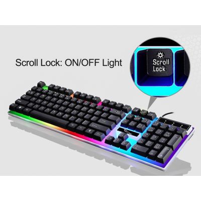 Corded LED Backlit Gaming Keyboard Mouse Set