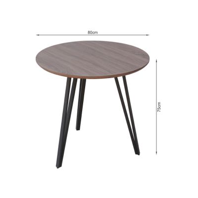 ROYCE Dining Table Round 80x75cm - WALNUT