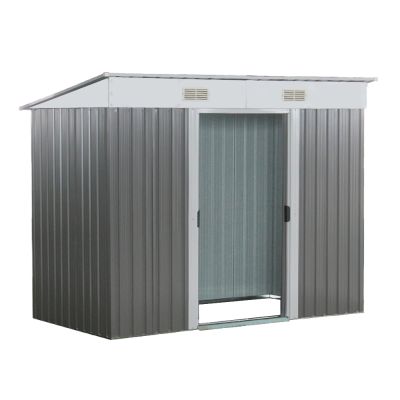 TOUGHOUT Garden Shed  2.37M x 1.31M x 1.81M Grey