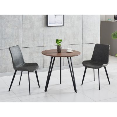 ROYCE Dining Table Round 80x75cm - WALNUT