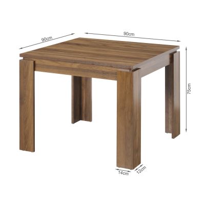 AZAR Dining Table Square 90 x 90cm - WALNUT