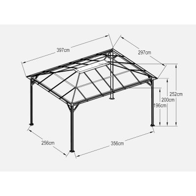 TOUGHOUT Patio Gazebo Aluminium Gazebo with Mosquito Netting 4x3M