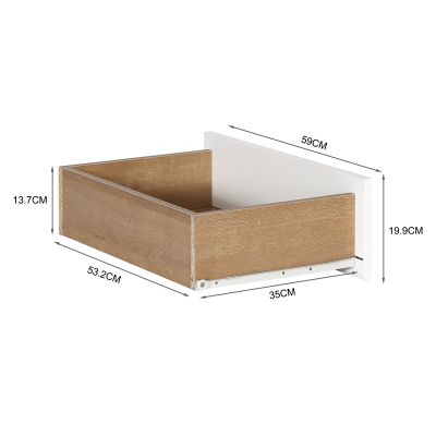 Harris 8 Drawers Low Boy - Oak + White