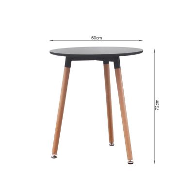 FINLEY Dining Table Round 60x70cm BLACK