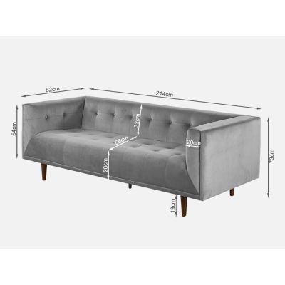 MANAROLA 3 Seater Sofa - GREY