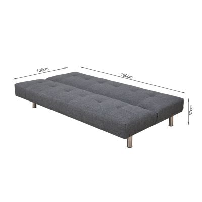 DENVER 3-Seater Sofa Bed GREY