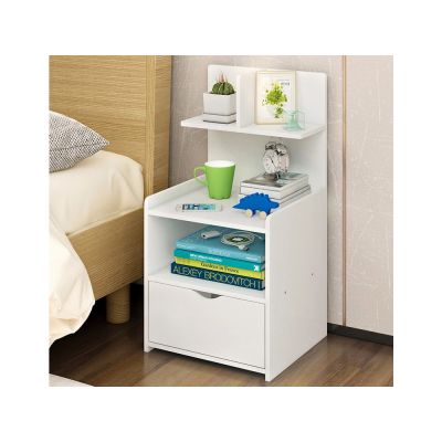 VIVIAN Bedside Table Nightstand - WHITE