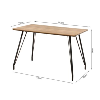 CECIL Dining Table Rectangle 120x70cm - WALNUT