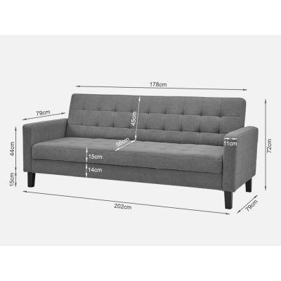BOLOGNA 3 Seater Sofa Bed Lounge Suite